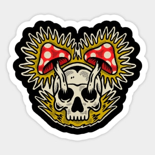 Mushroom Eye Skull Sticker